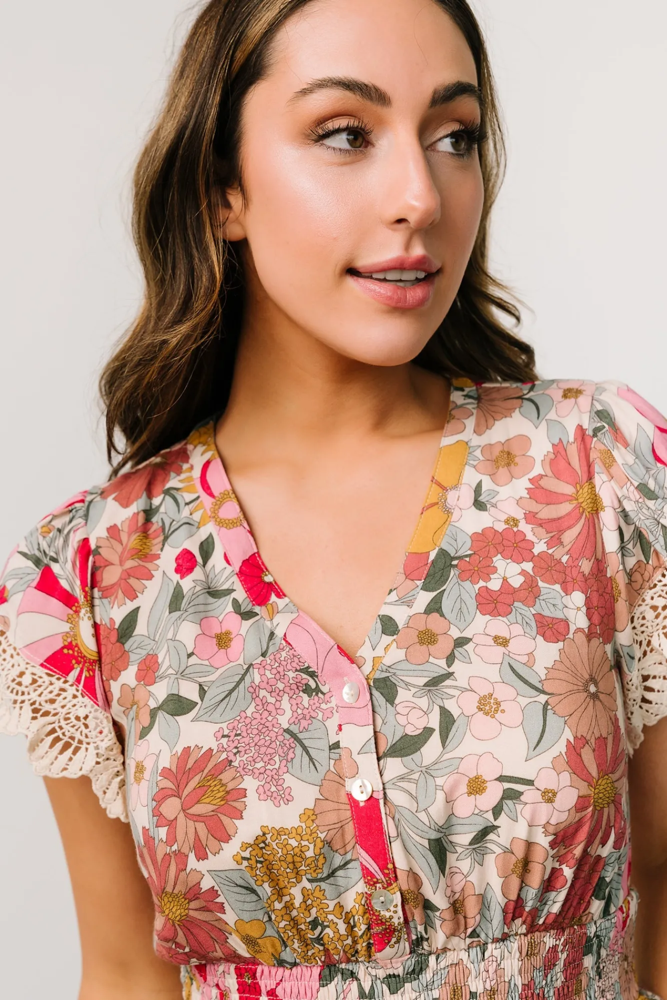 Baltic Born Aliyah Midi Dress | Cream Multi Floral