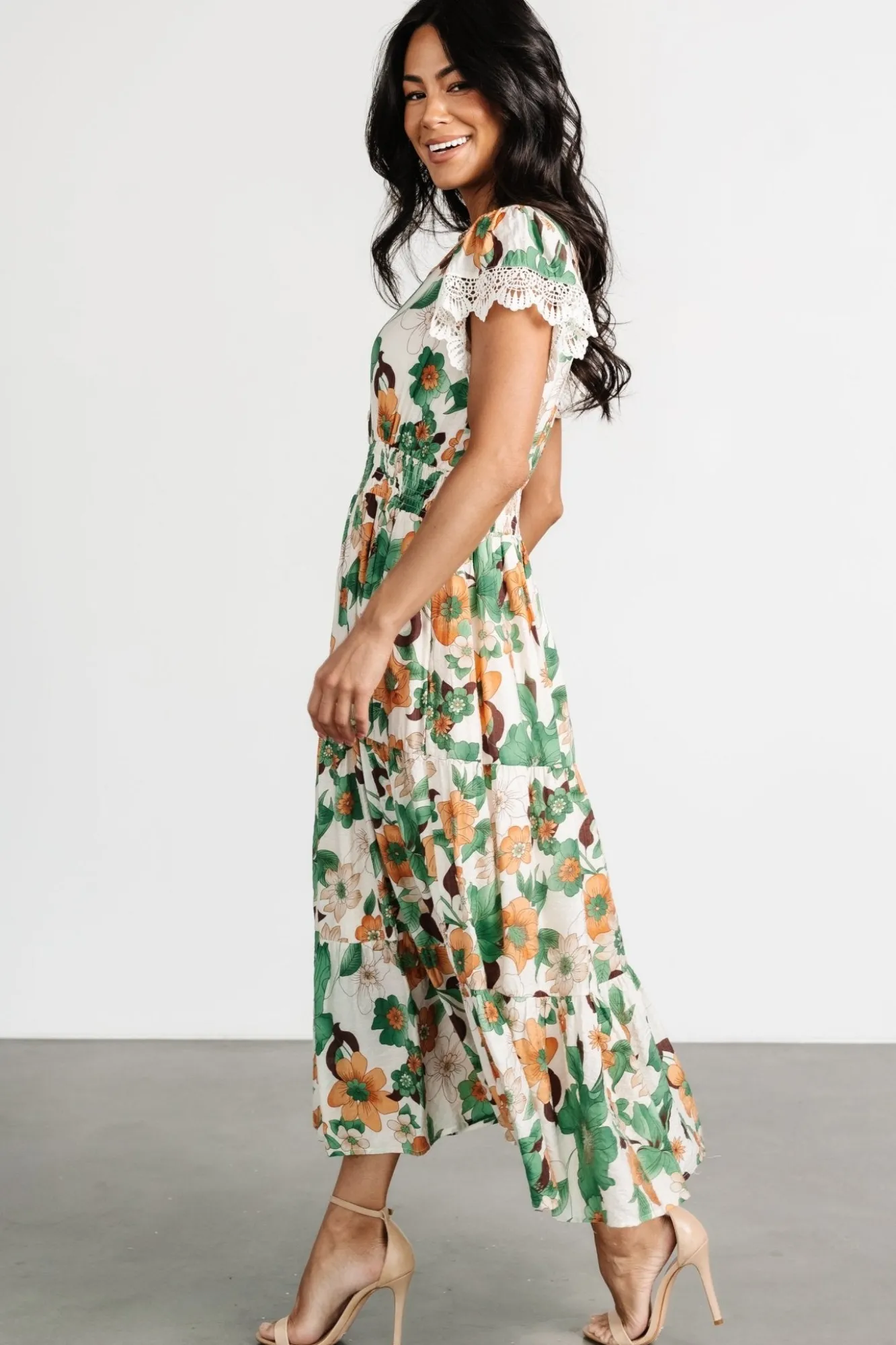 Baltic Born Aliyah Midi Dress | Green Floral