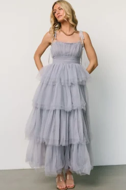 Baltic Born Alora Tulle Tiered Maxi Dress | Dusty Slate