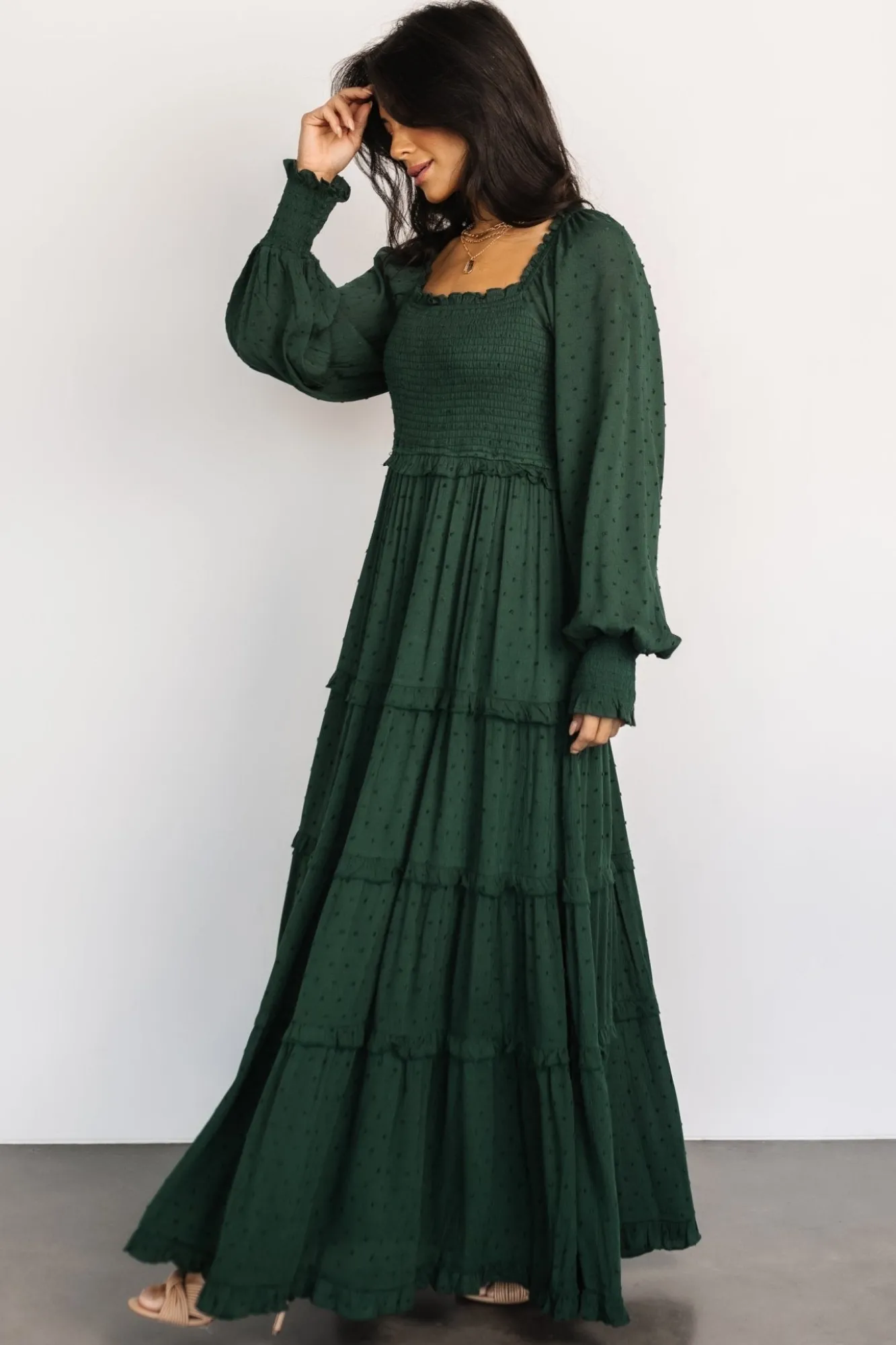 Baltic Born Amanda Smocked Dotted Maxi Dress |