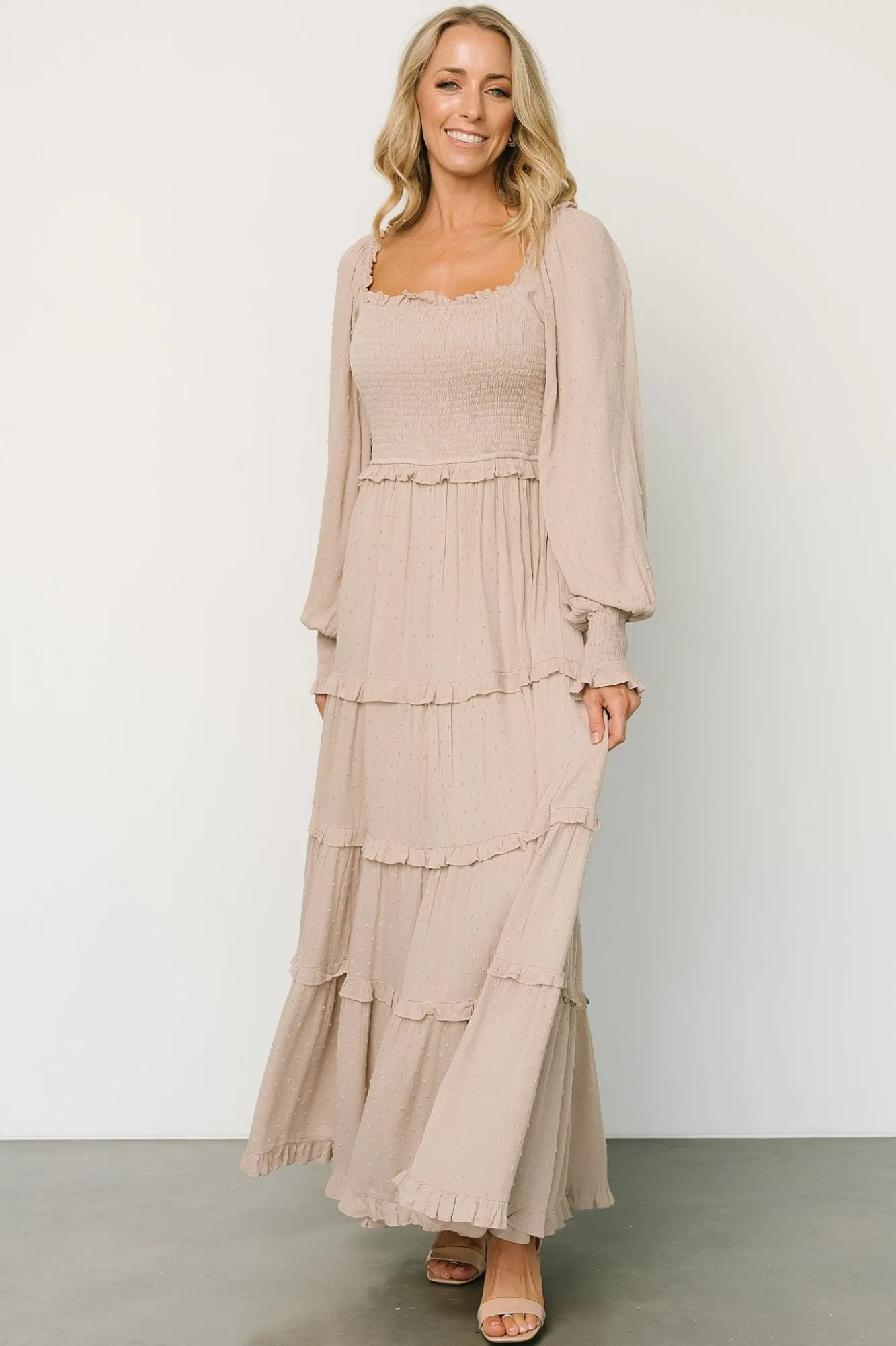 Baltic Born Amanda Smocked Dotted Maxi Dress |