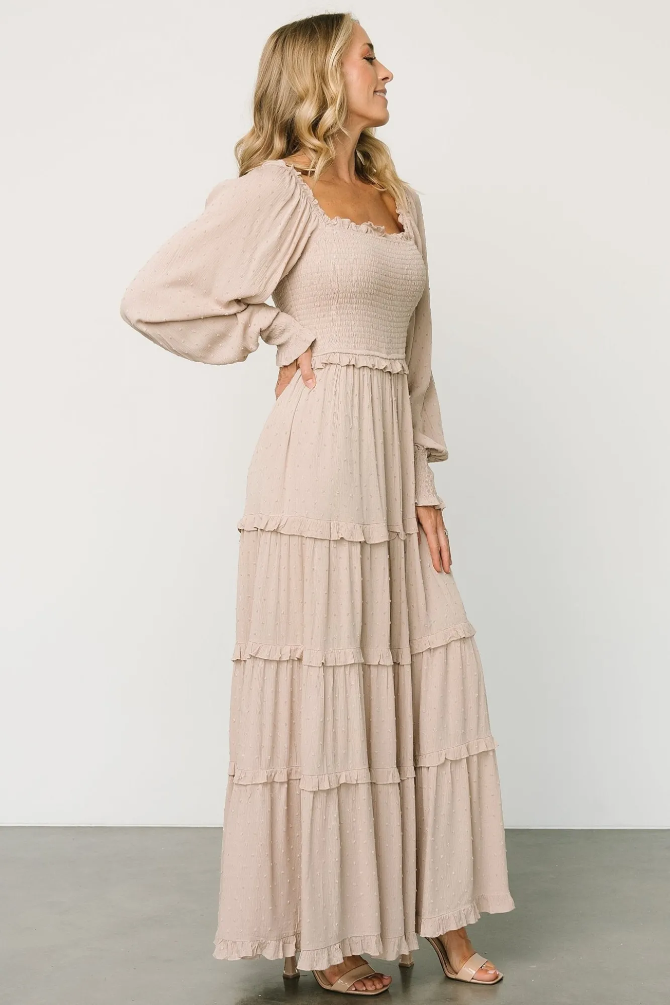Baltic Born Amanda Smocked Dotted Maxi Dress |