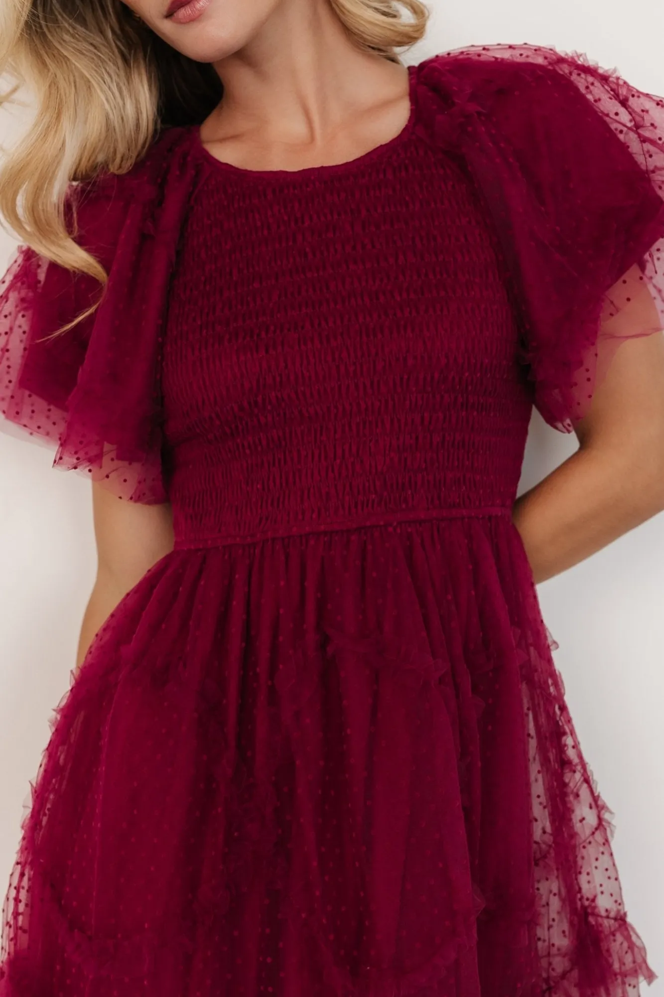 Baltic Born Ambrose Dotted Tulle Midi Dress |