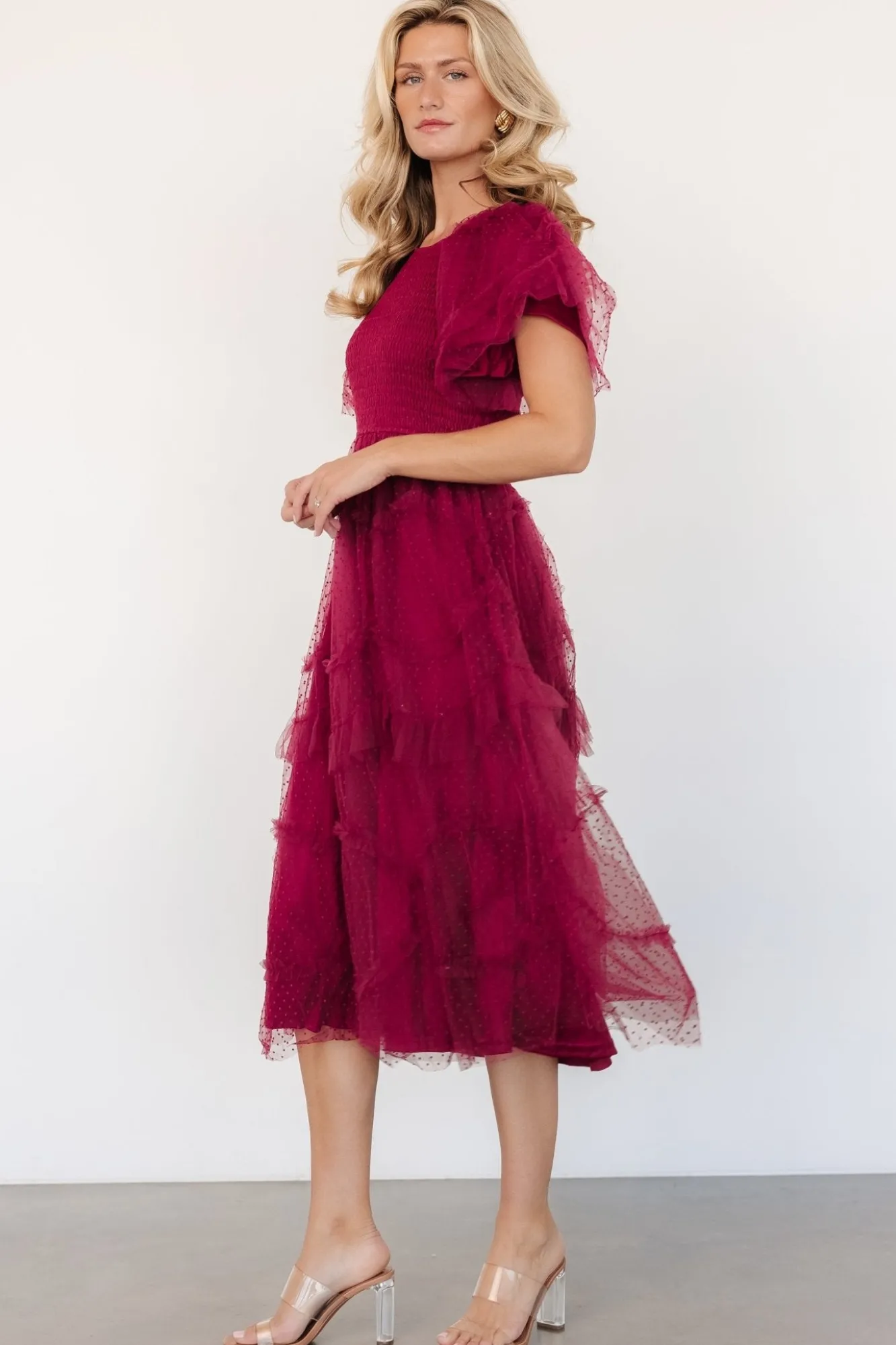 Baltic Born Ambrose Dotted Tulle Midi Dress |