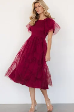 Baltic Born Ambrose Dotted Tulle Midi Dress |