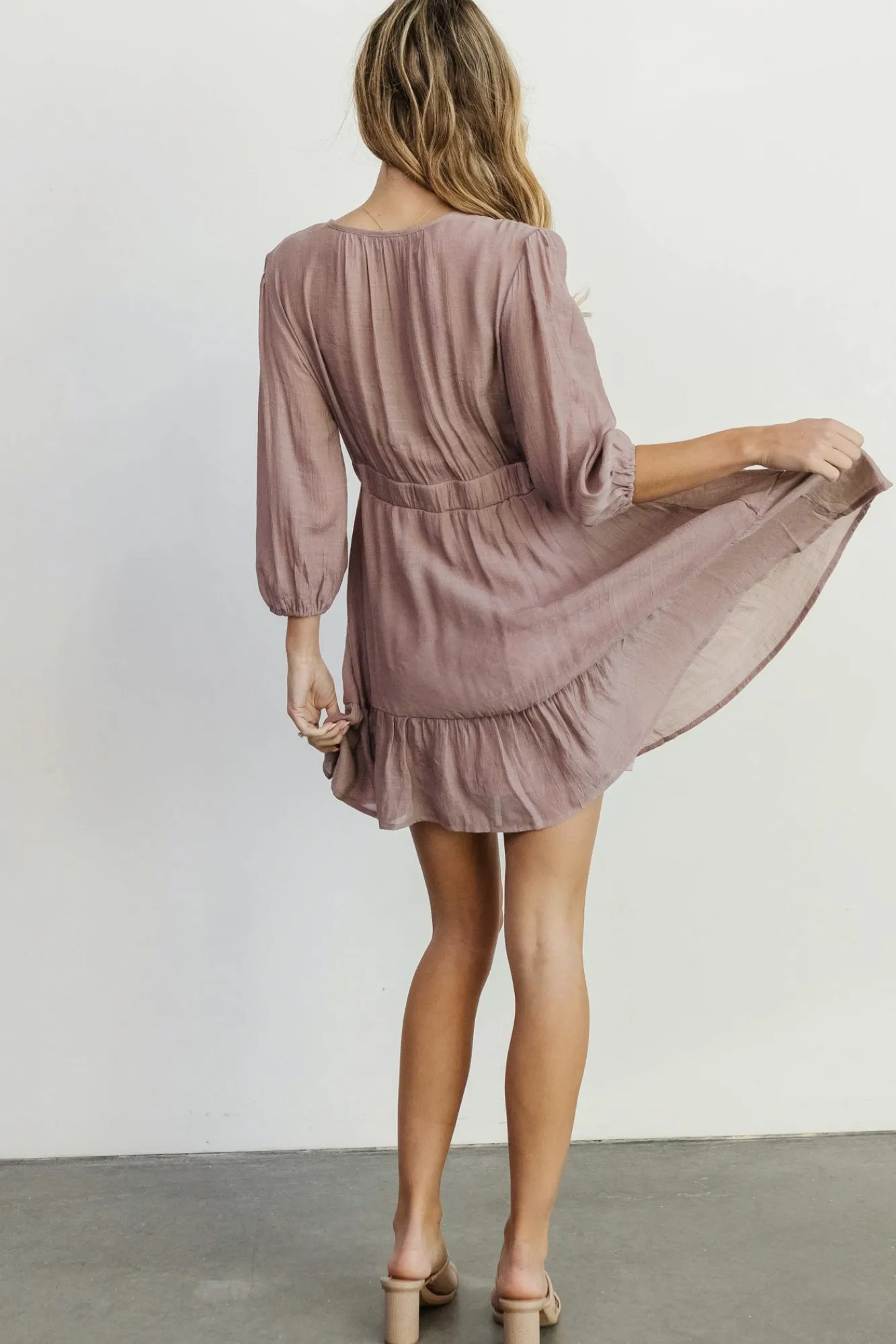 Baltic Born Amelia Boho Mini Dress | Dusty Lavender