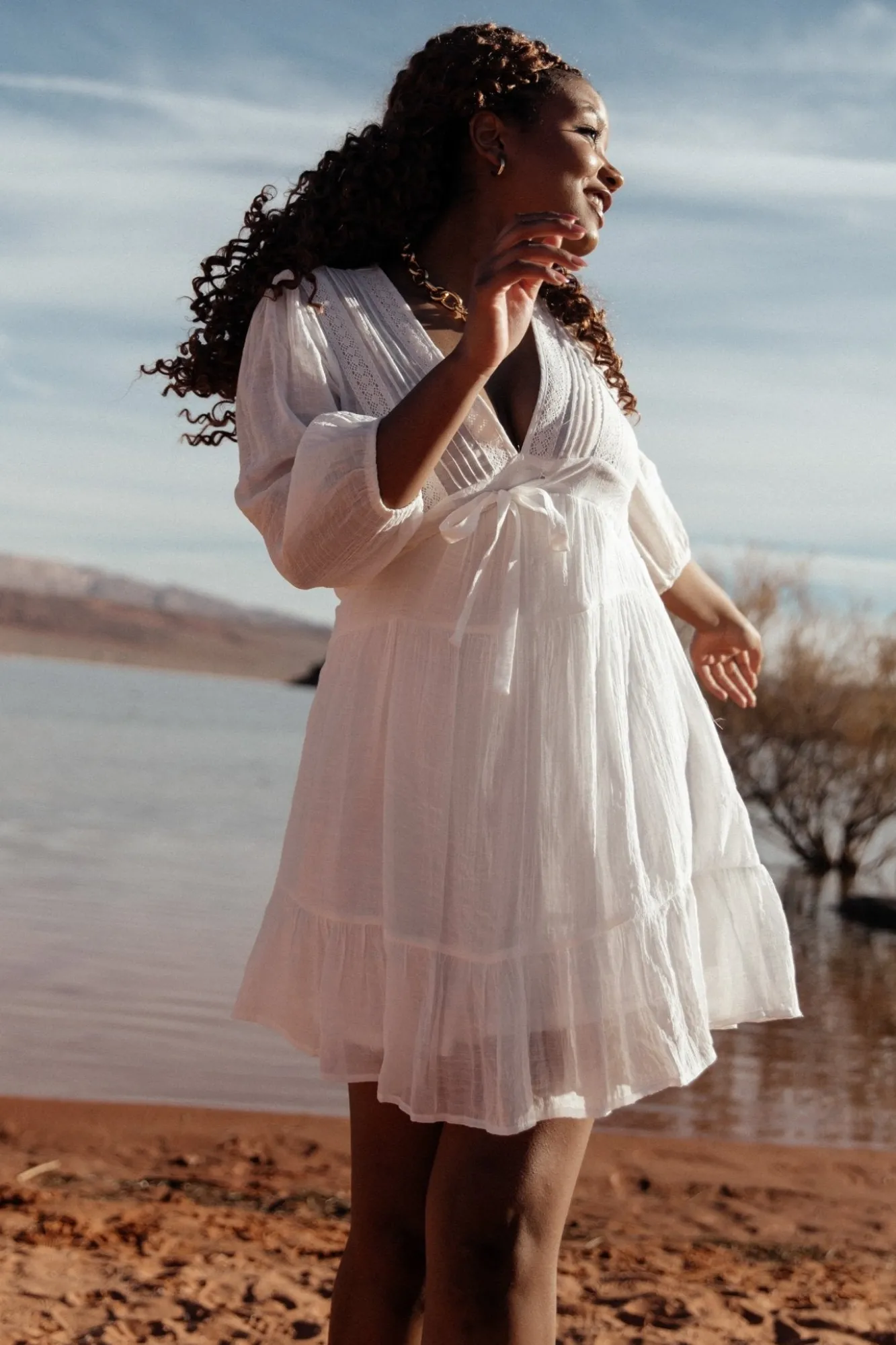 Baltic Born Amelia Boho Mini Dress | Off White