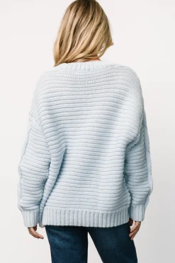 Baltic Born Ames Cable Knit Cardigan | Light Blue