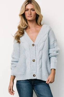 Baltic Born Ames Cable Knit Cardigan | Light Blue
