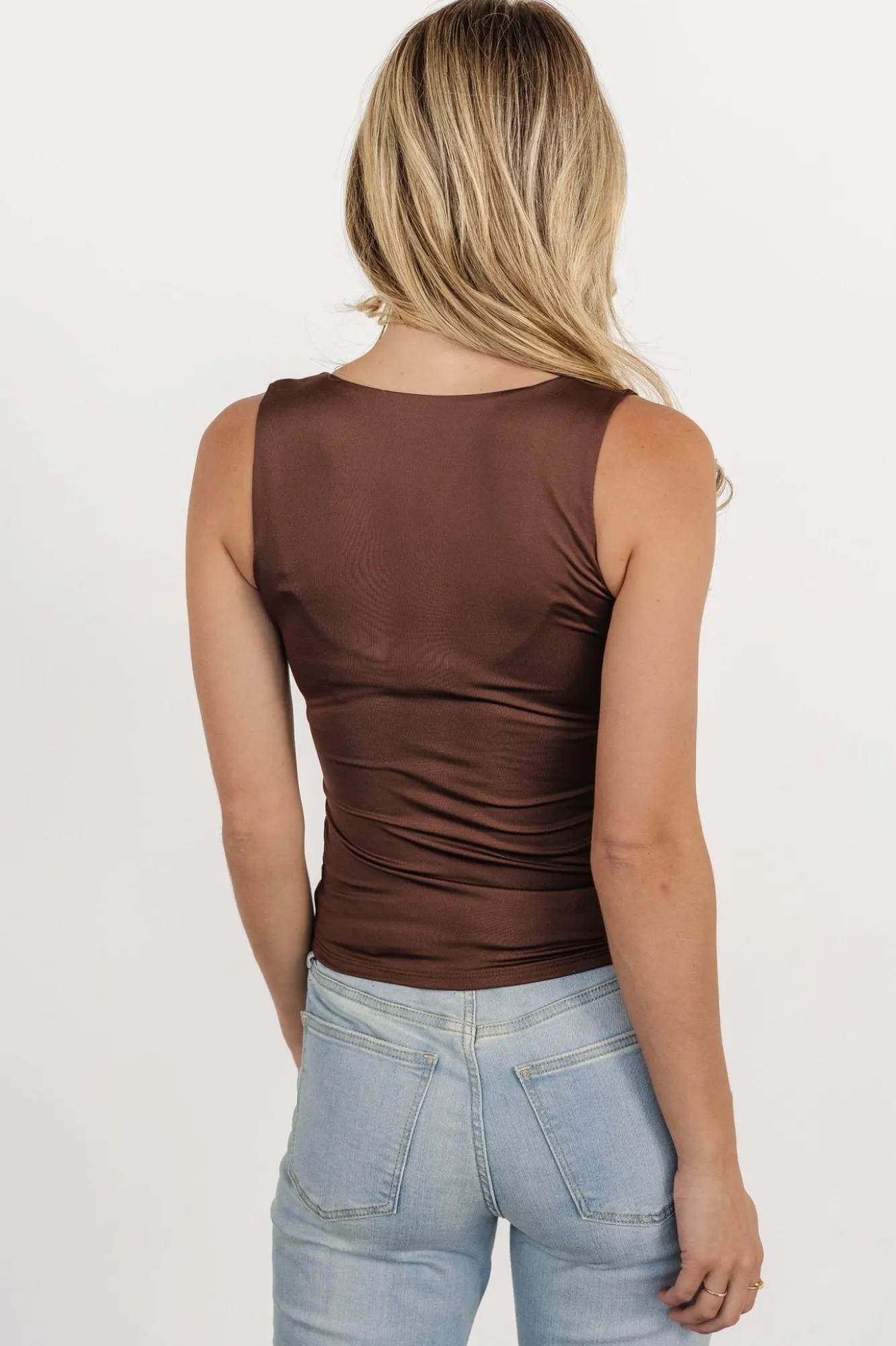 Baltic Born Ana Scoop Neck Tank Top | Dark Brown