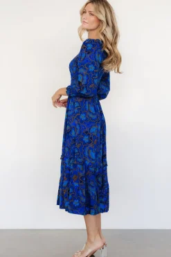 Baltic Born Andersen Smocked Midi Dress | Cobalt Floral