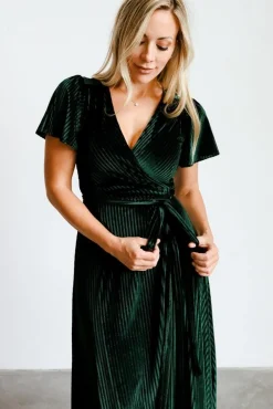 Baltic Born Andi Ribbed Velvet Wrap Dress |