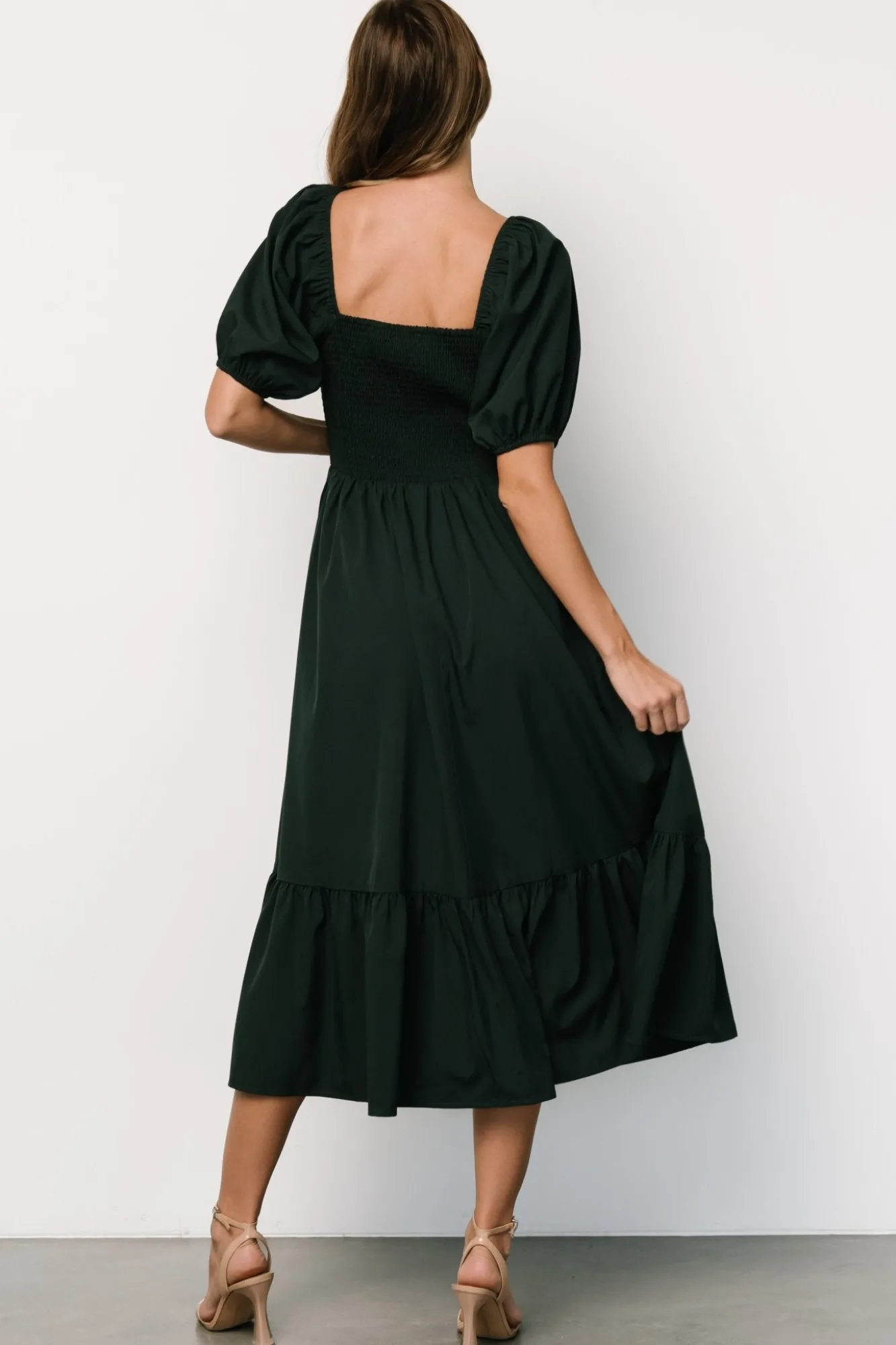 Baltic Born Andrea Pleated Midi Dress | Forest Green