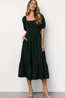 Baltic Born Andrea Pleated Midi Dress | Forest Green