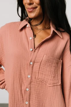 Baltic Born Andres Button Shirt Dress | Dusty Rose