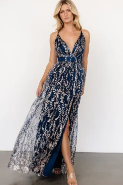 Baltic Born Anisa Shimmer Gown | Navy + Rose