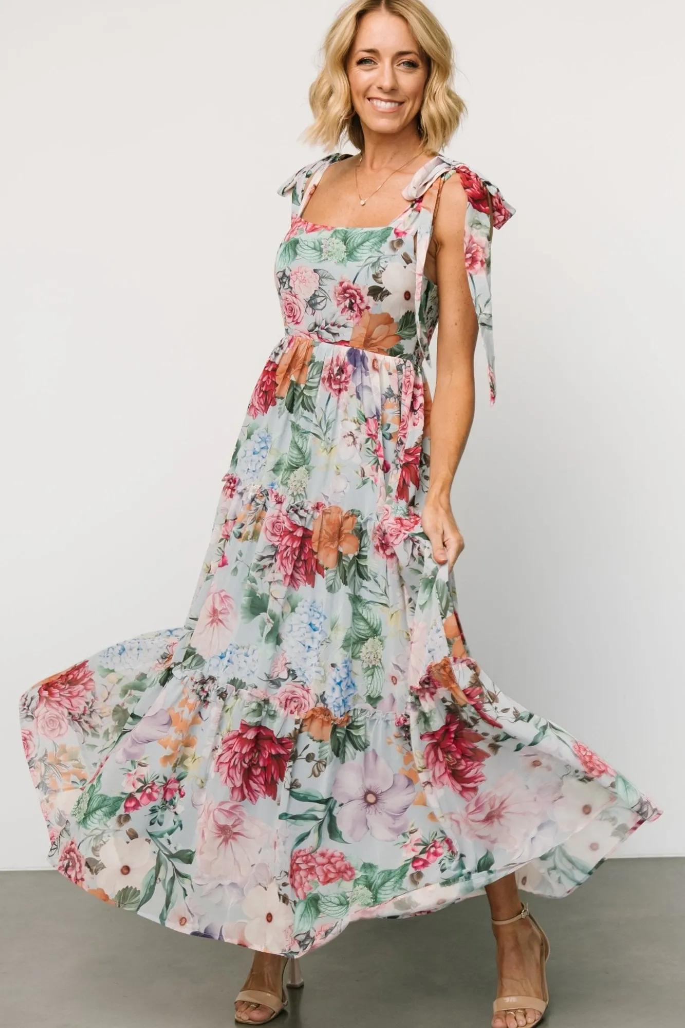 Baltic Born Anita Maxi Dress | Light Blue Multi Floral