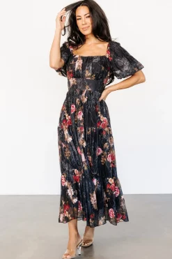 Baltic Born Annabeth Midi Dress | Black Floral