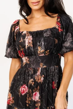 Baltic Born Annabeth Midi Dress | Black Floral