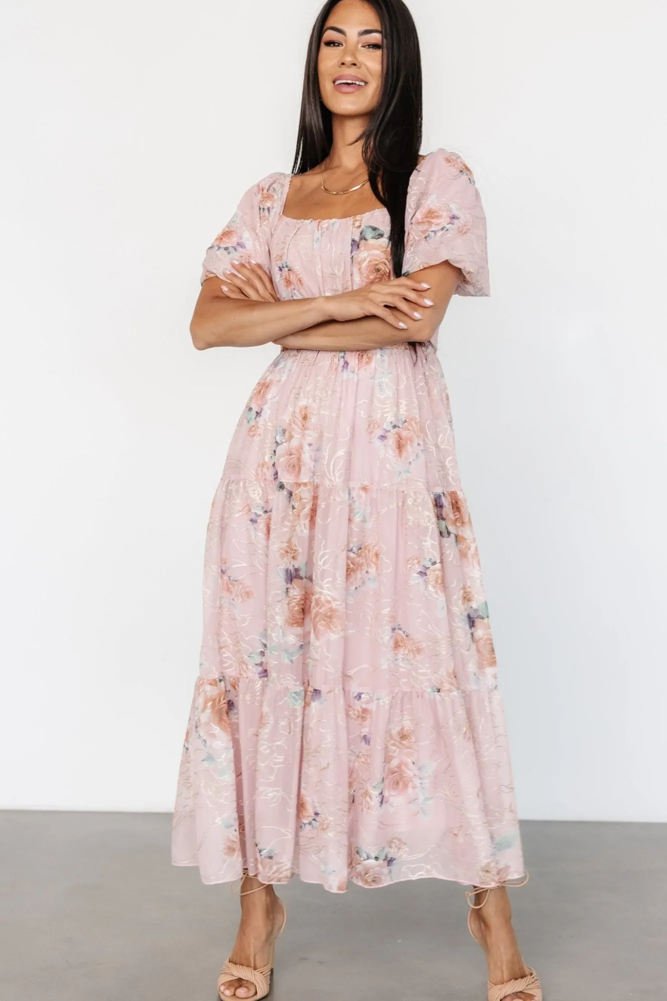 Baltic Born Annabeth Midi Dress | Blush Floral