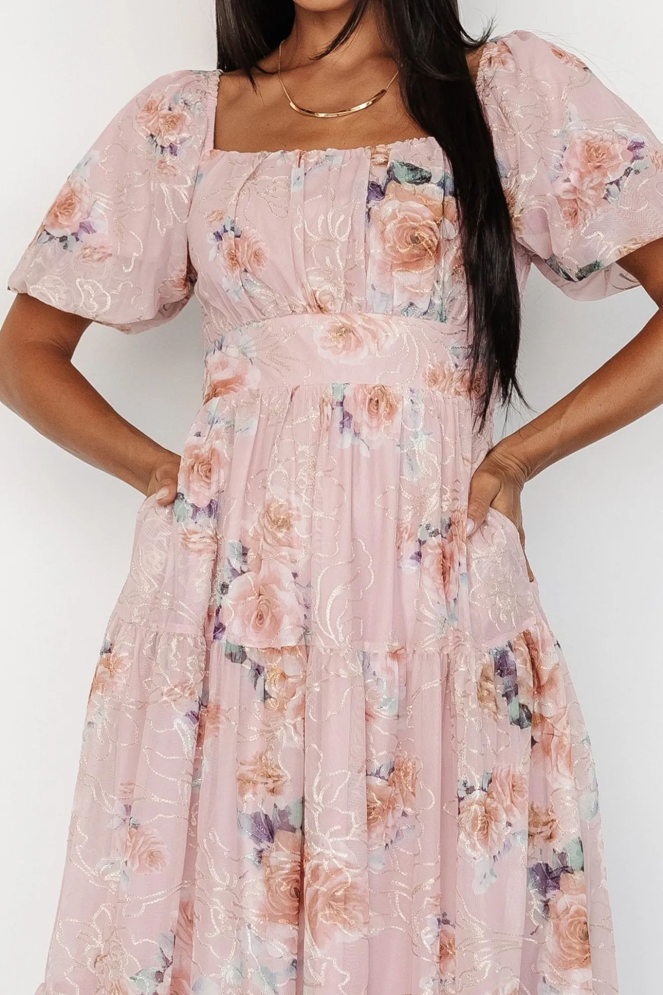 Baltic Born Annabeth Midi Dress | Blush Floral