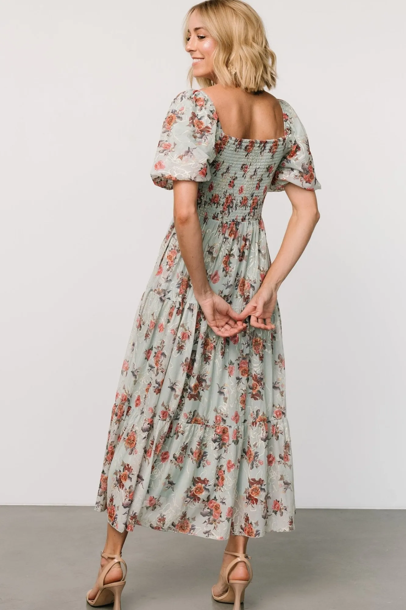 Baltic Born Annabeth Midi Dress | Eucalyptus Floral