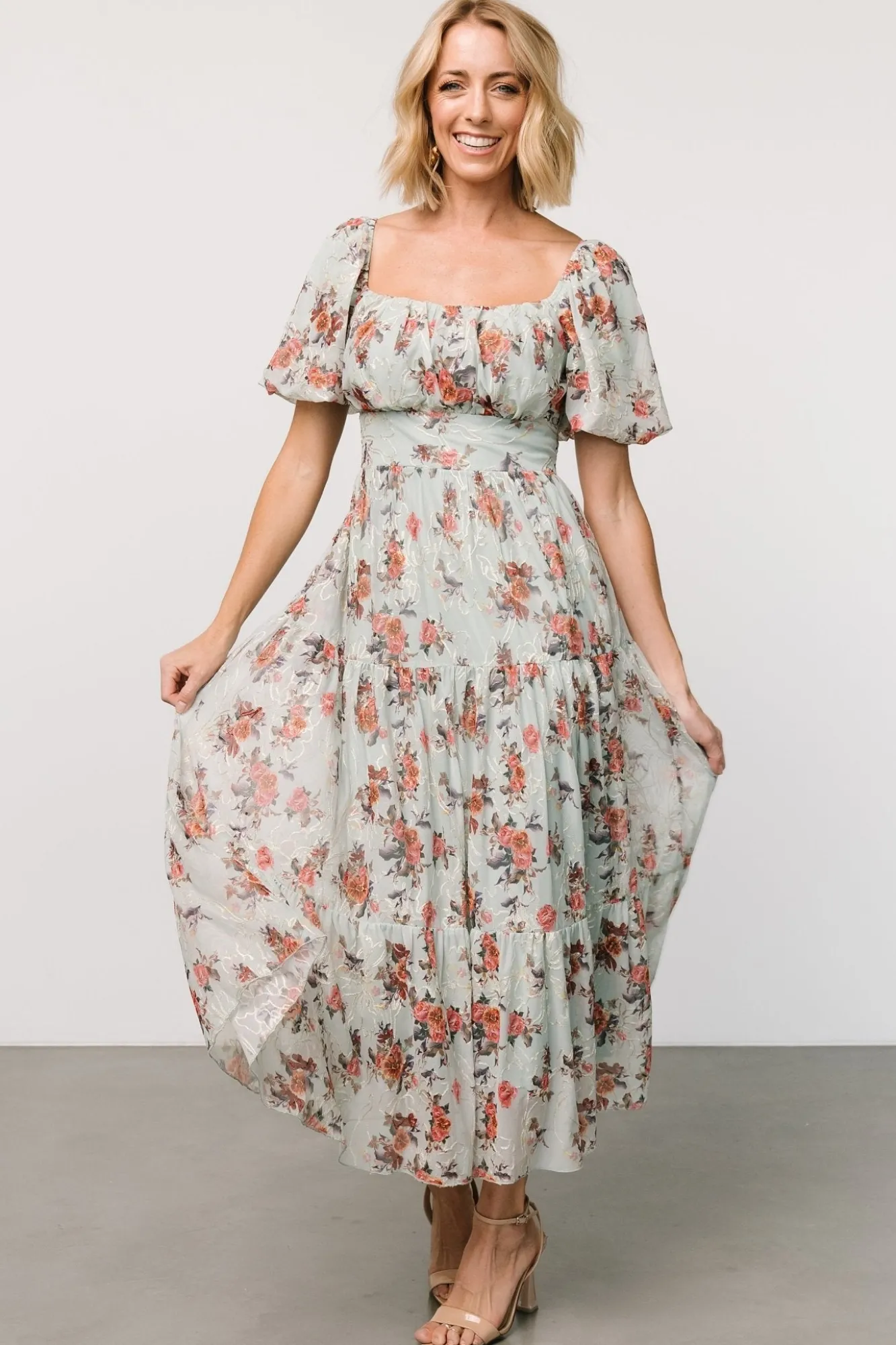 Baltic Born Annabeth Midi Dress | Eucalyptus Floral