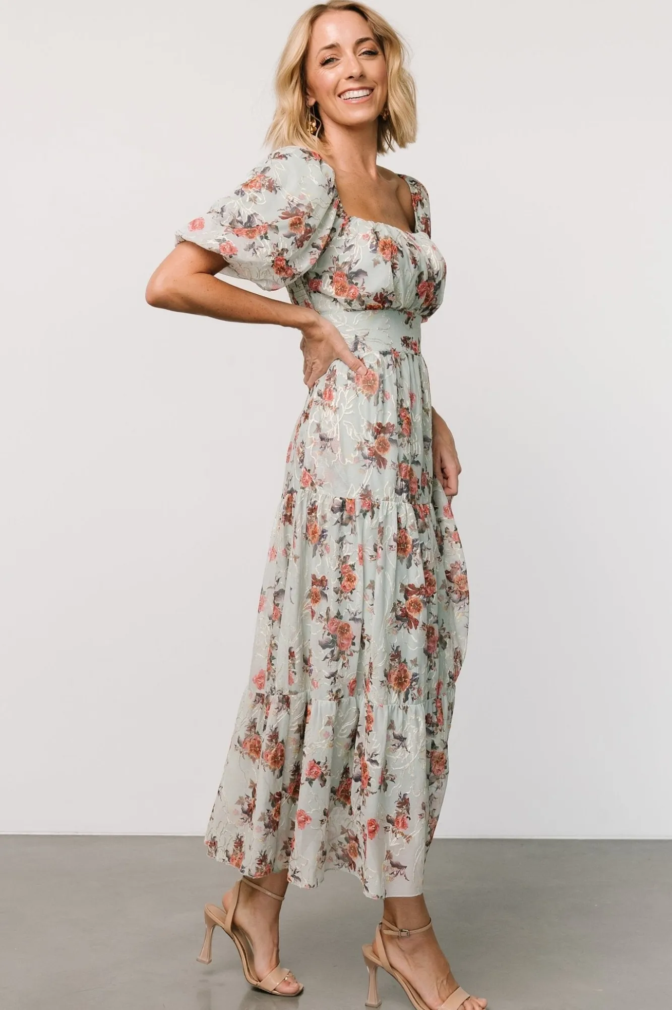 Baltic Born Annabeth Midi Dress | Eucalyptus Floral