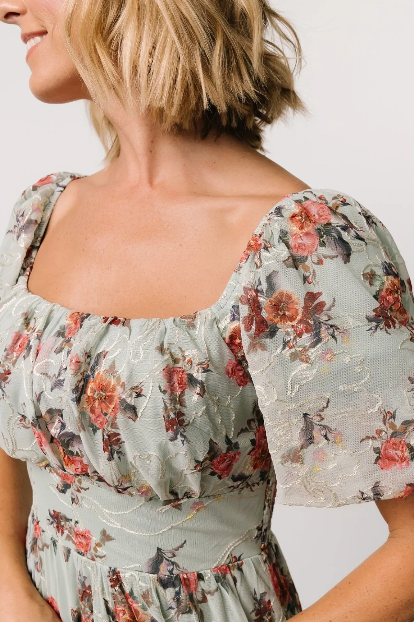 Baltic Born Annabeth Midi Dress | Eucalyptus Floral