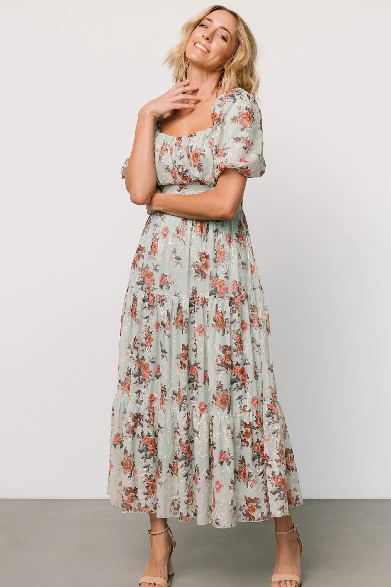 Baltic Born Annabeth Midi Dress | Eucalyptus Floral