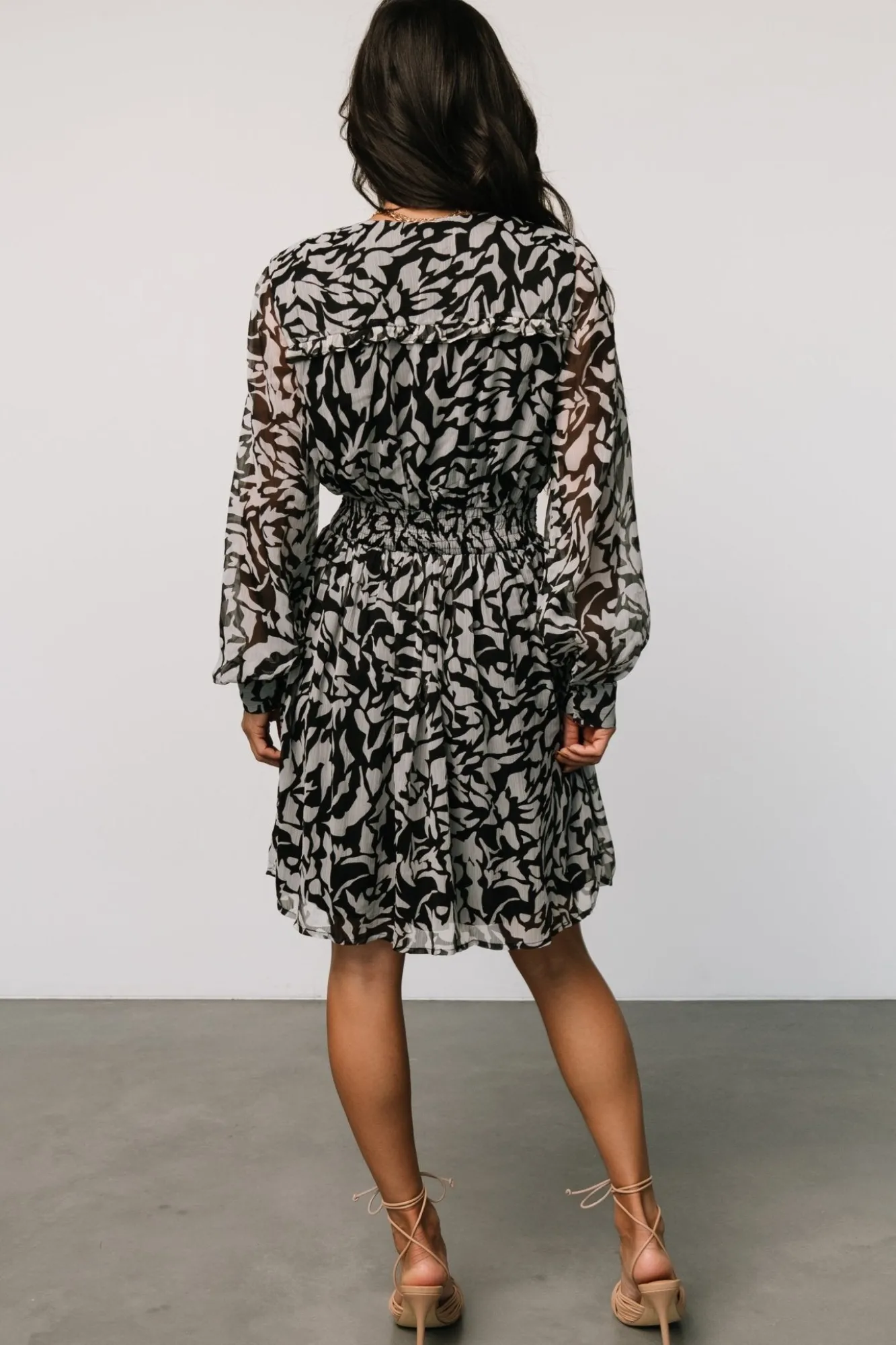 Baltic Born Anne Short Dress | Black Print