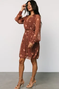 Baltic Born Anne Short Dress | Rust Print