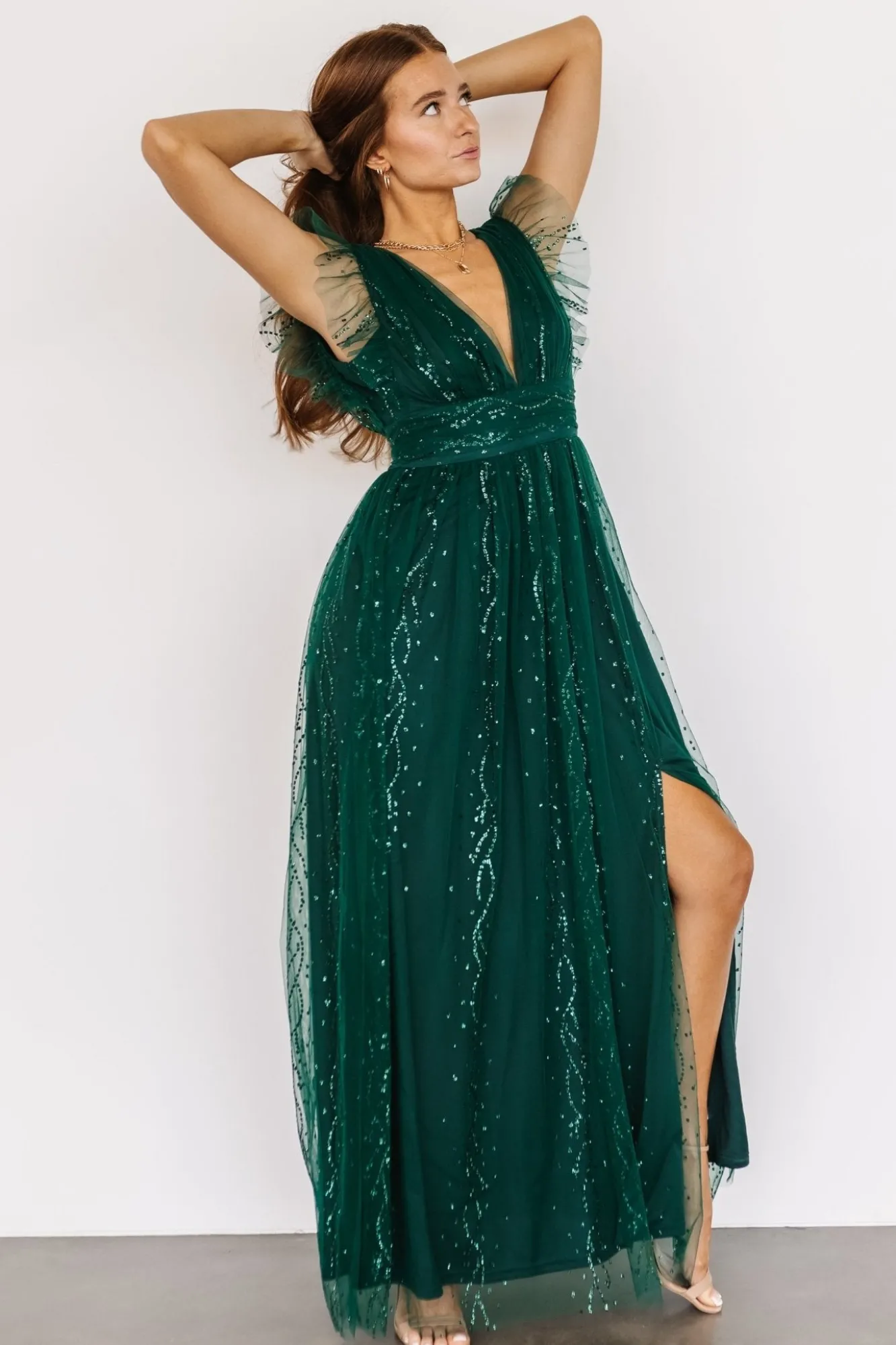 Baltic Born Annika Sequin Mesh Maxi Dress |