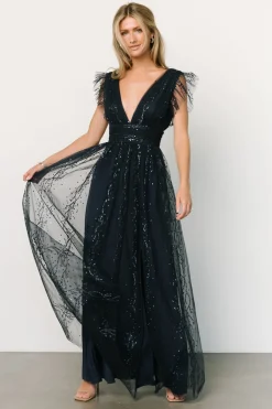 Baltic Born Annika Sequin Mesh Maxi Dress |