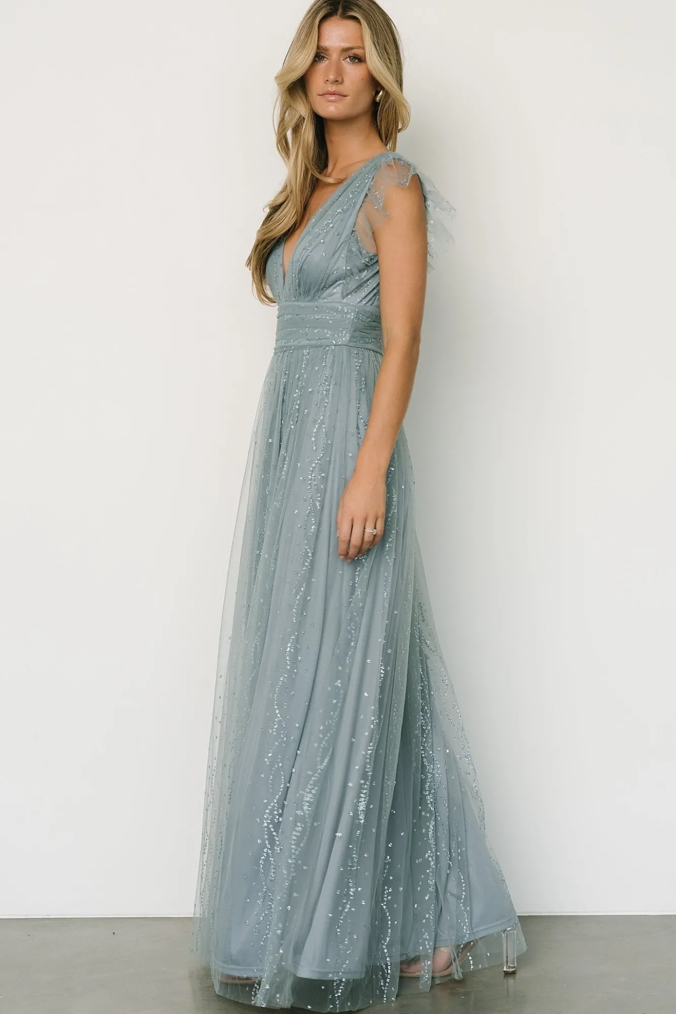 Baltic Born Annika Sequin Mesh Maxi Dress |