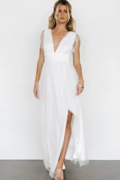 Baltic Born Annika Sequin Mesh Maxi Dress | Off White