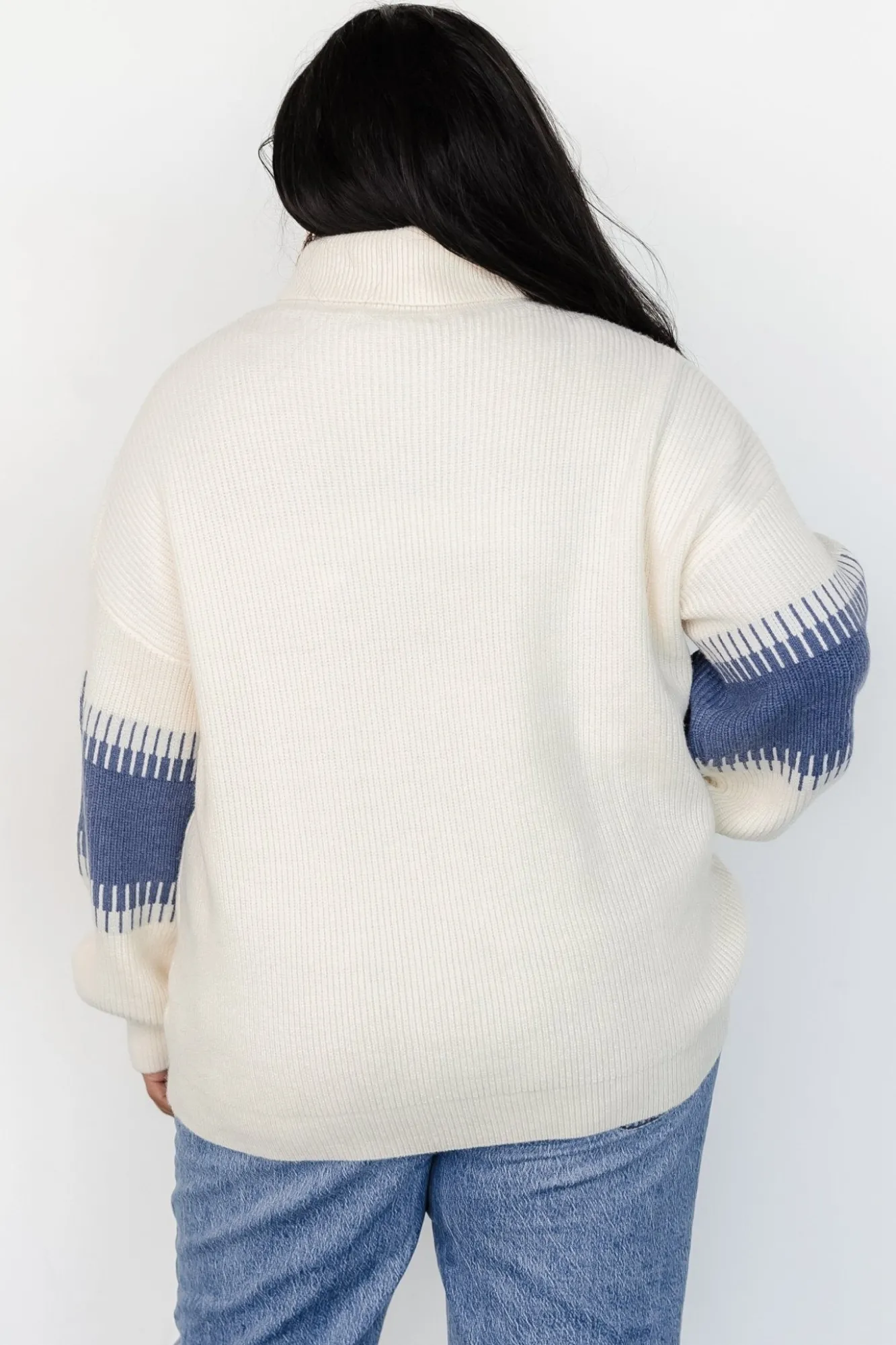 Baltic Born Antonov Turtle Neck Sweater | Blue + Cream