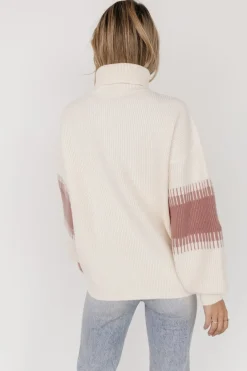 Baltic Born Antonov Turtle Neck Sweater | Mauve + Cream