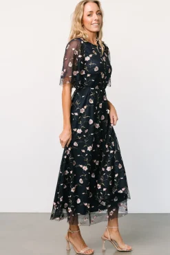 Baltic Born Arabella Embroidered Tulle Maxi Dress | Pink + Navy
