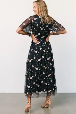 Baltic Born Arabella Embroidered Tulle Maxi Dress | Pink + Navy