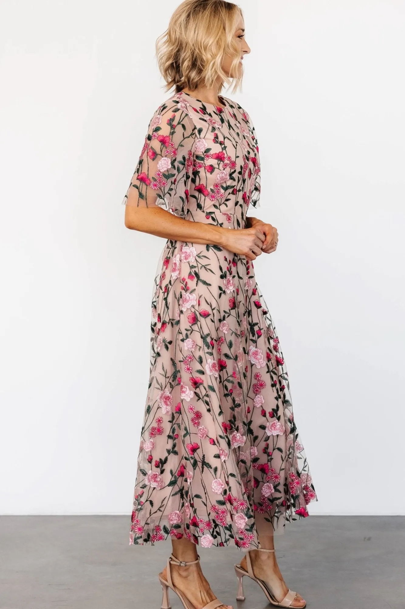 Baltic Born Arabella Embroidered Tulle Maxi Dress | Rose Garden
