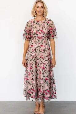 Baltic Born Arabella Embroidered Tulle Maxi Dress | Rose Garden