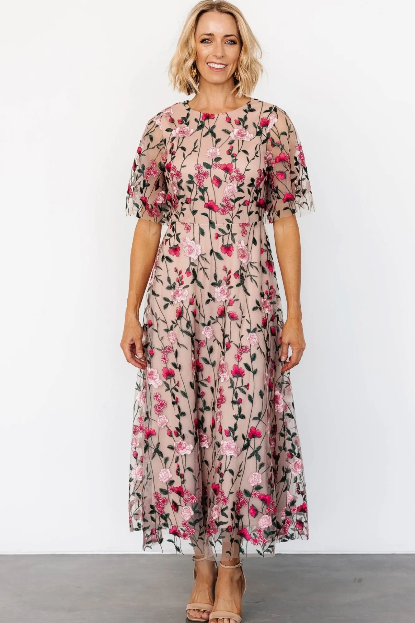 Baltic Born Arabella Embroidered Tulle Maxi Dress | Rose Garden