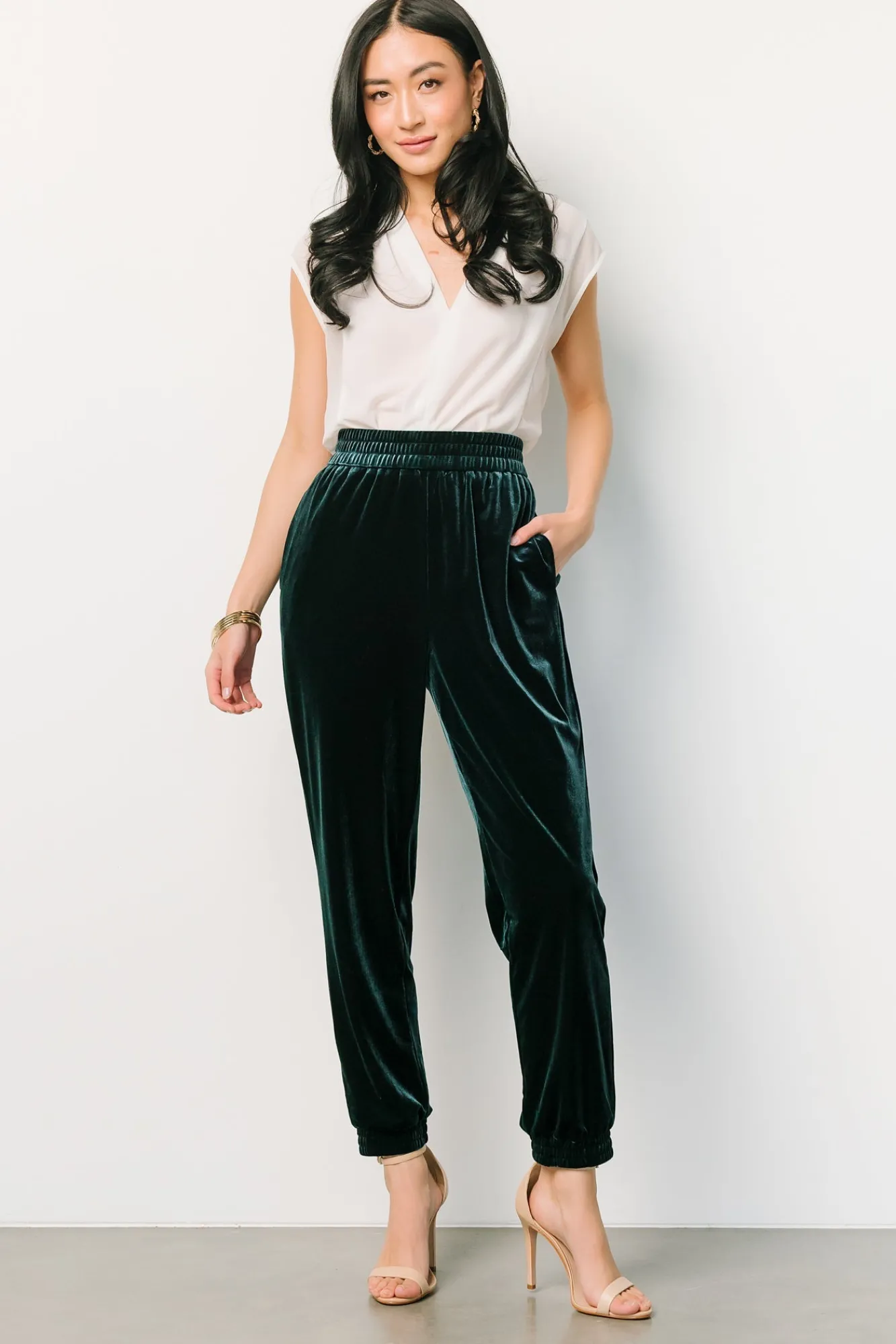 Baltic Born Archie Velvet Jogger Pants | Dark Green