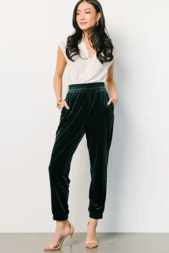 Baltic Born Archie Velvet Jogger Pants | Dark Green
