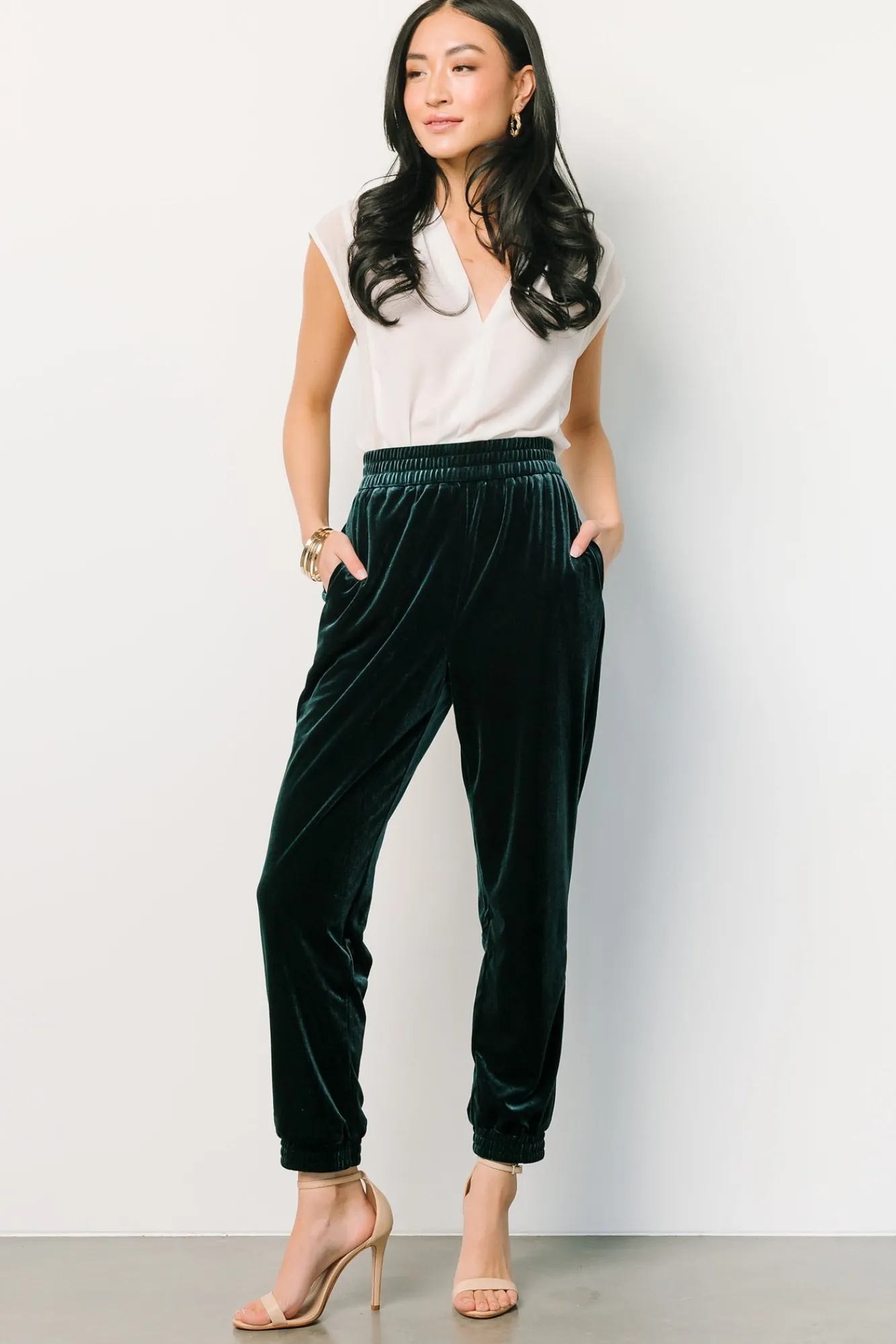 Baltic Born Archie Velvet Jogger Pants | Dark Green