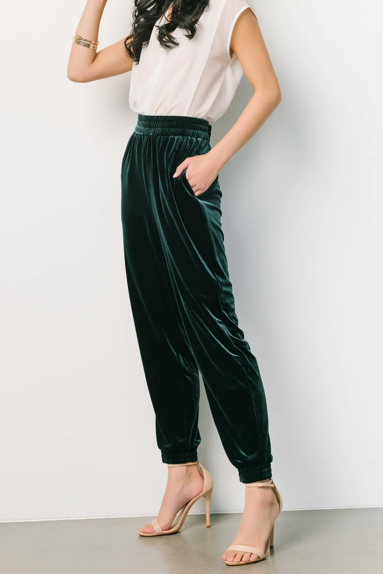 Baltic Born Archie Velvet Jogger Pants | Dark Green