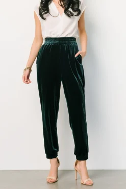 Baltic Born Archie Velvet Jogger Pants | Dark Green