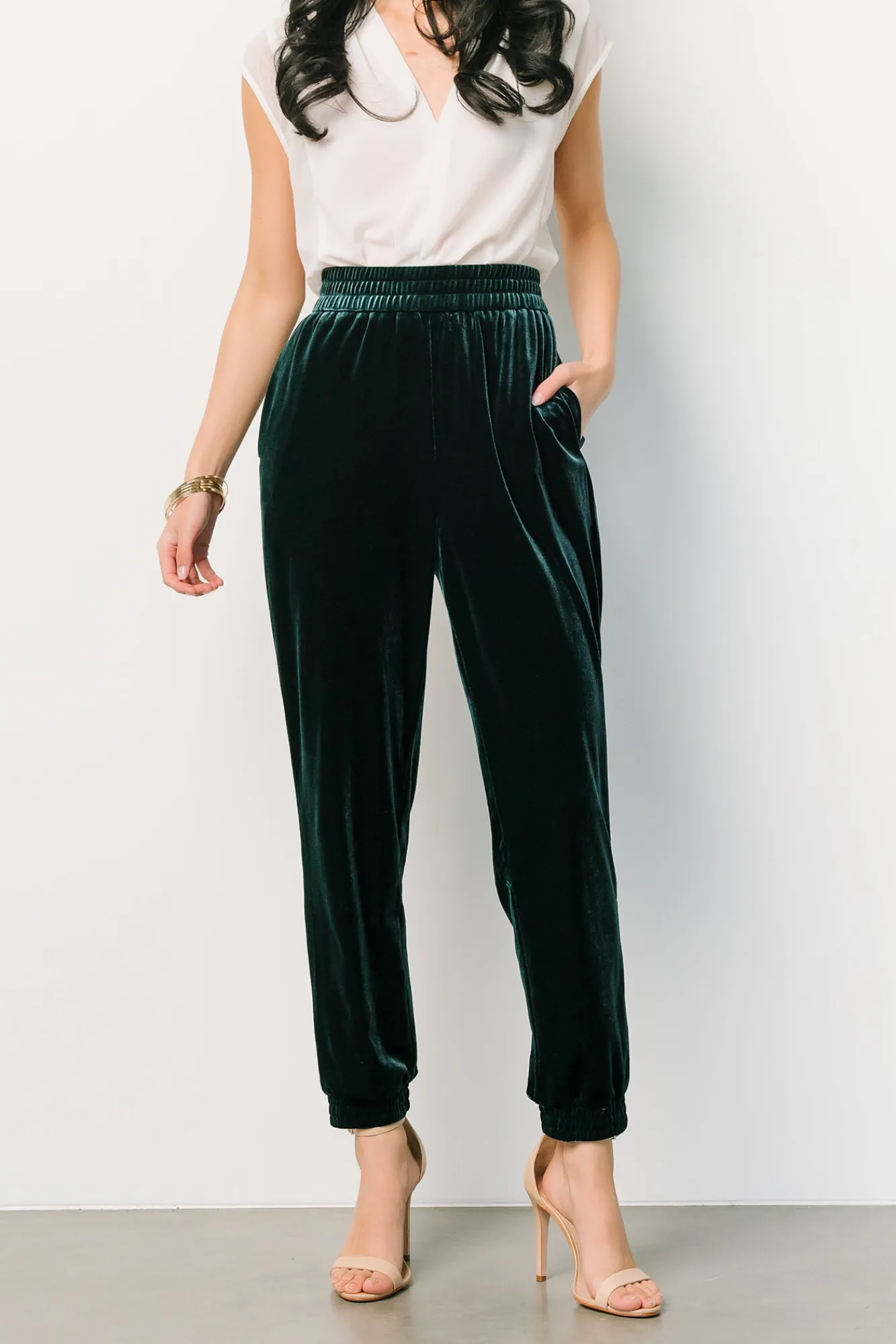 Baltic Born Archie Velvet Jogger Pants | Dark Green