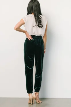 Baltic Born Archie Velvet Jogger Pants | Dark Green